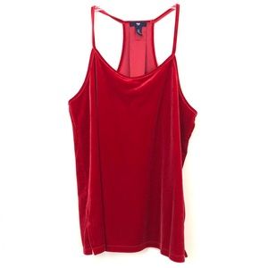GAP Red Velvet Halter Tank Top